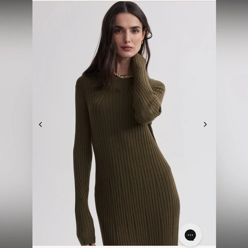 Varley Axel Rib Knit Midi Dress New With Tags - Picture 3 of 5